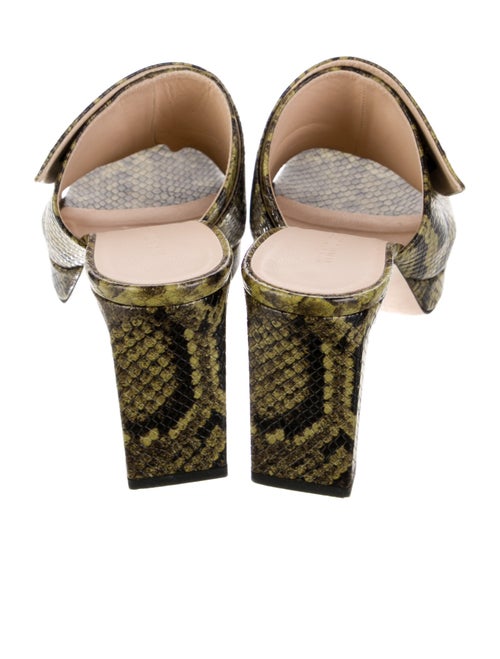 WANDLER Leather Animal Print Slides