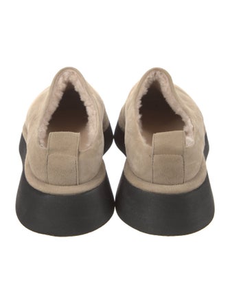 WANDLER Suede Faux Fur Trim Mules