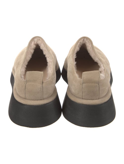 WANDLER Suede Faux Fur Trim Mules