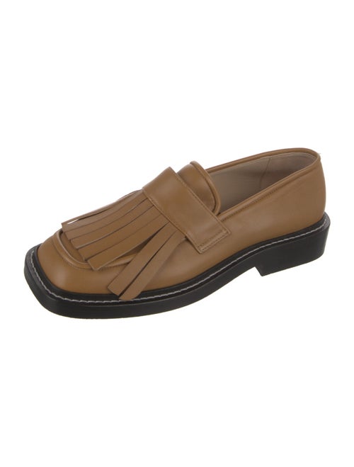 WANDLER Leather Fringe Trim Accent Loafers