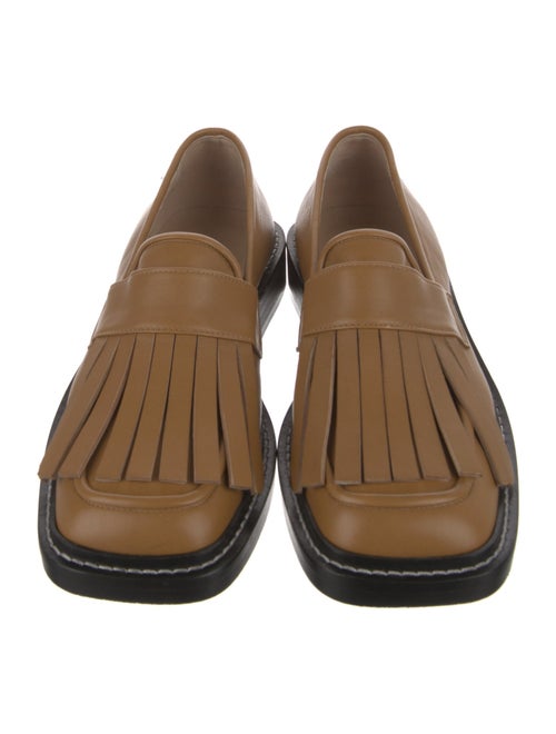 WANDLER Leather Fringe Trim Accent Loafers