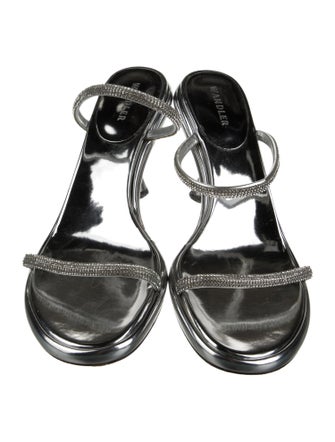 WANDLER Leather Crystal Embellishments Slides