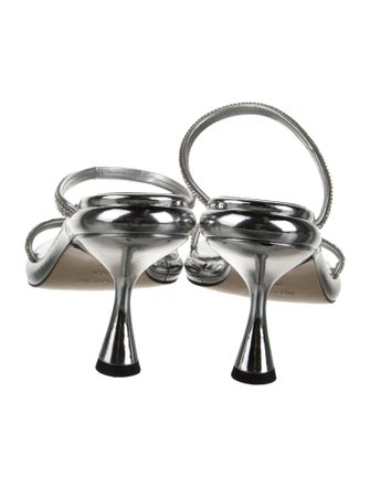 WANDLER Leather Crystal Embellishments Slides