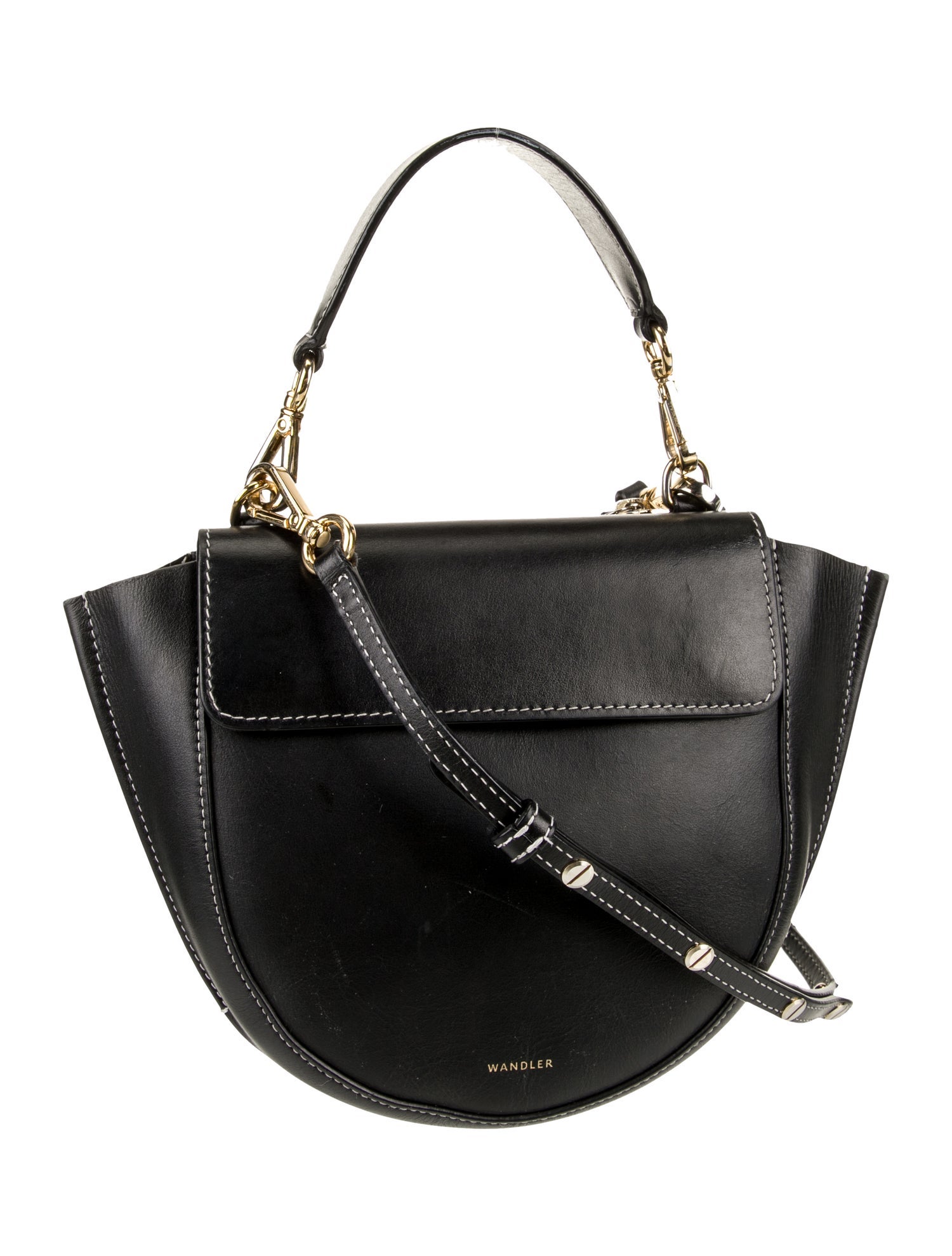 WANDLER Leather Top Handle Bag
