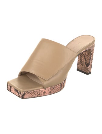 WANDLER Leather Animal Print Slides
