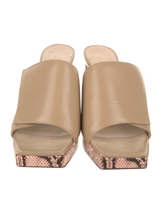 WANDLER Leather Animal Print Slides