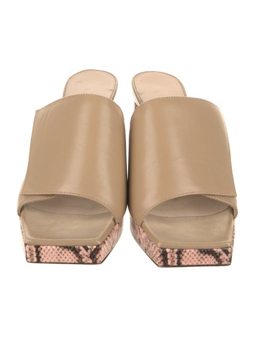WANDLER Leather Animal Print Slides