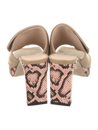 WANDLER Leather Animal Print Slides