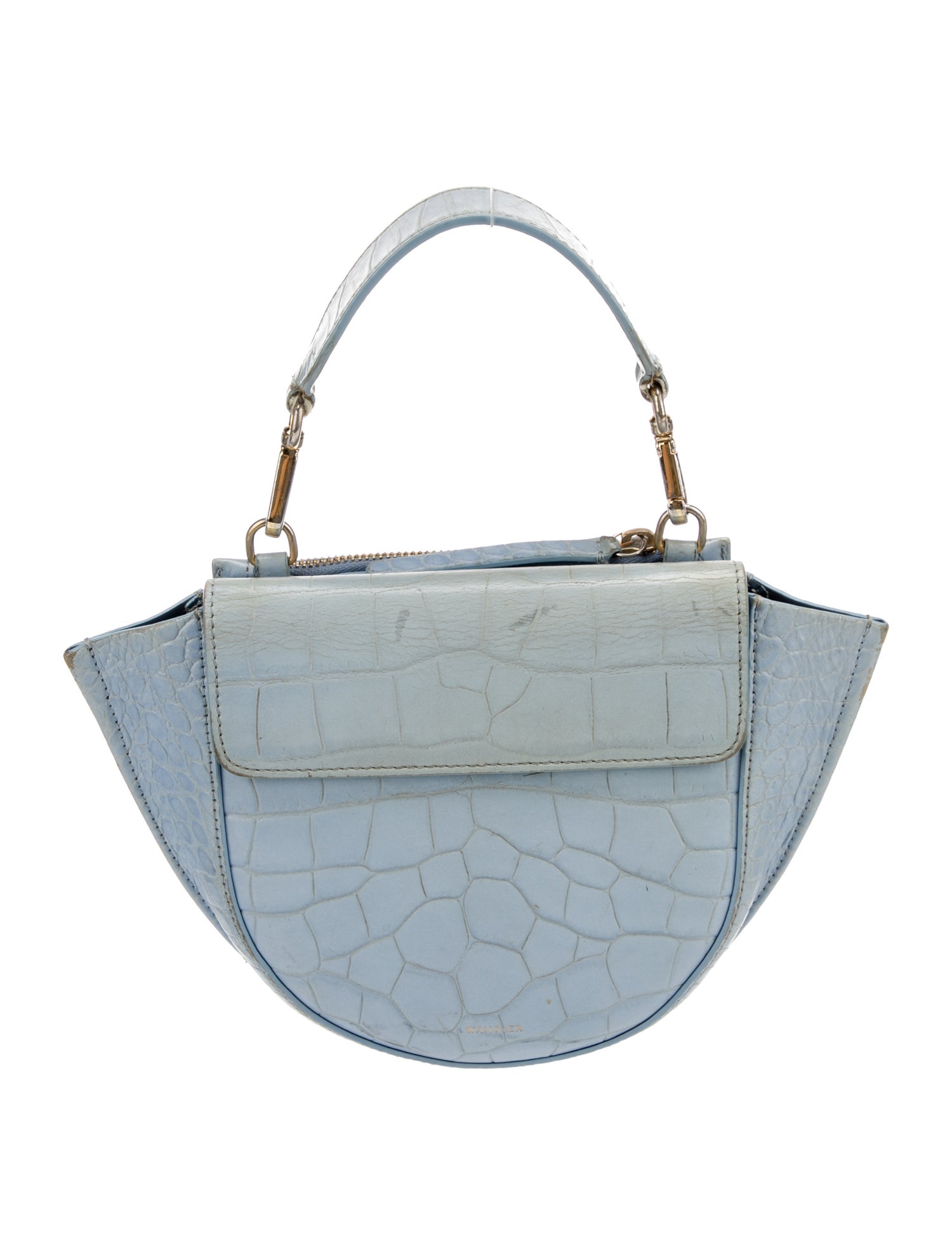 WANDLER Embossed Leather Top Handle Bag