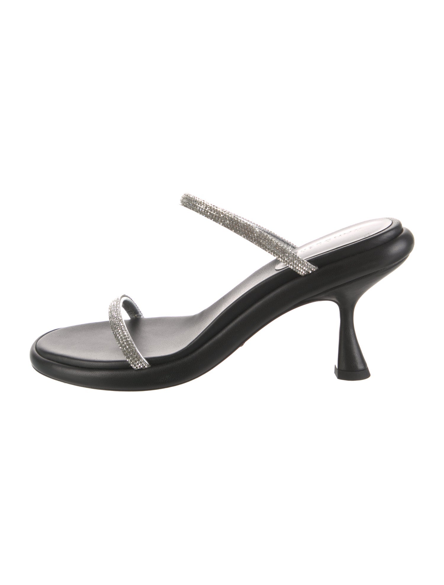 WANDLER Patent Leather Crystal Embellishments Slides