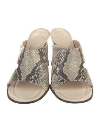 WANDLER Embossed Leather Animal Print Slides