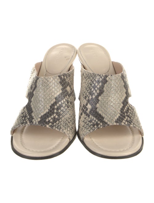 WANDLER Embossed Leather Animal Print Slides
