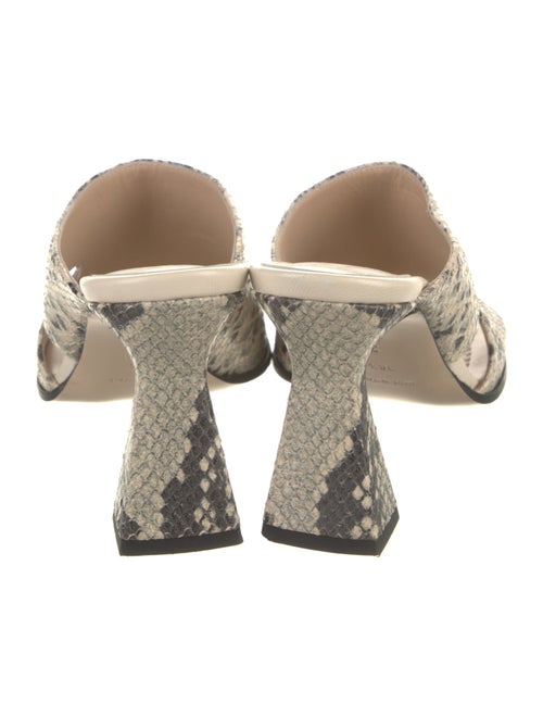 WANDLER Embossed Leather Animal Print Slides