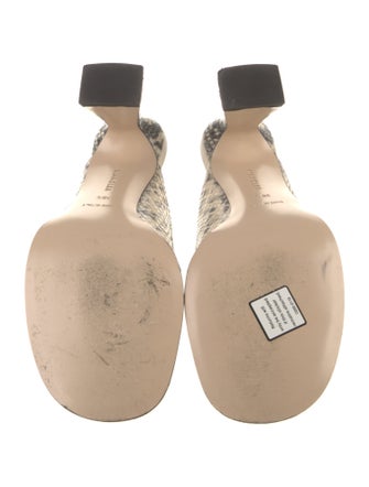 WANDLER Embossed Leather Animal Print Slides