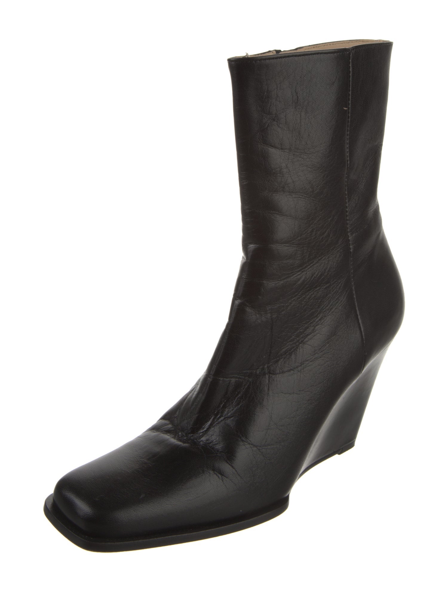 WANDLER Leather Embroidered Accent Boots