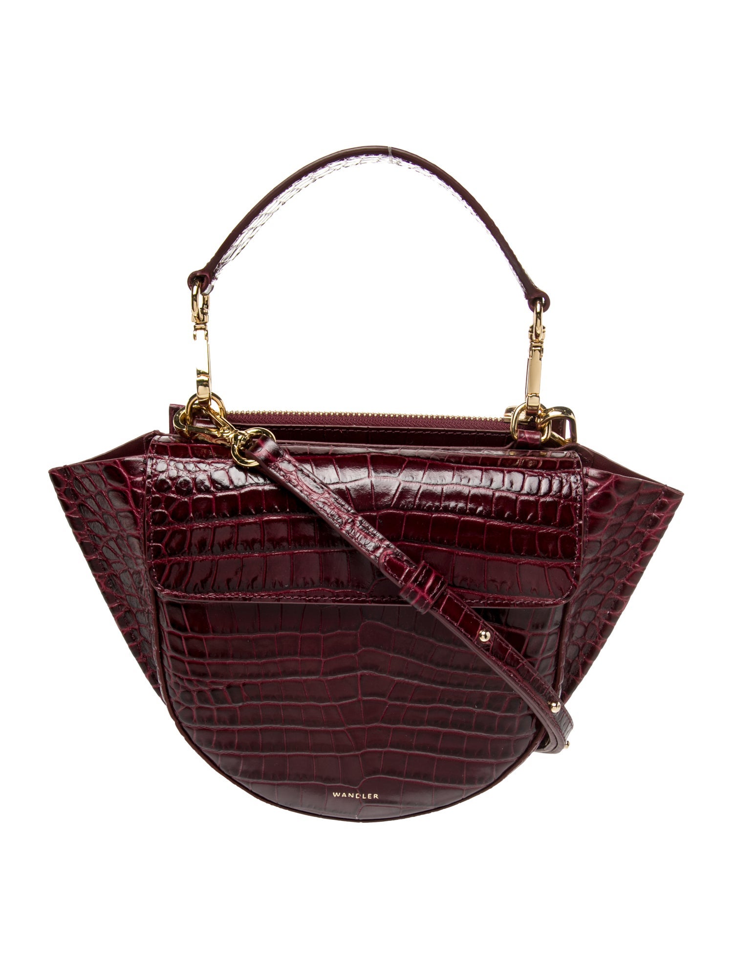 WANDLER Embossed Leather Bucket Bag