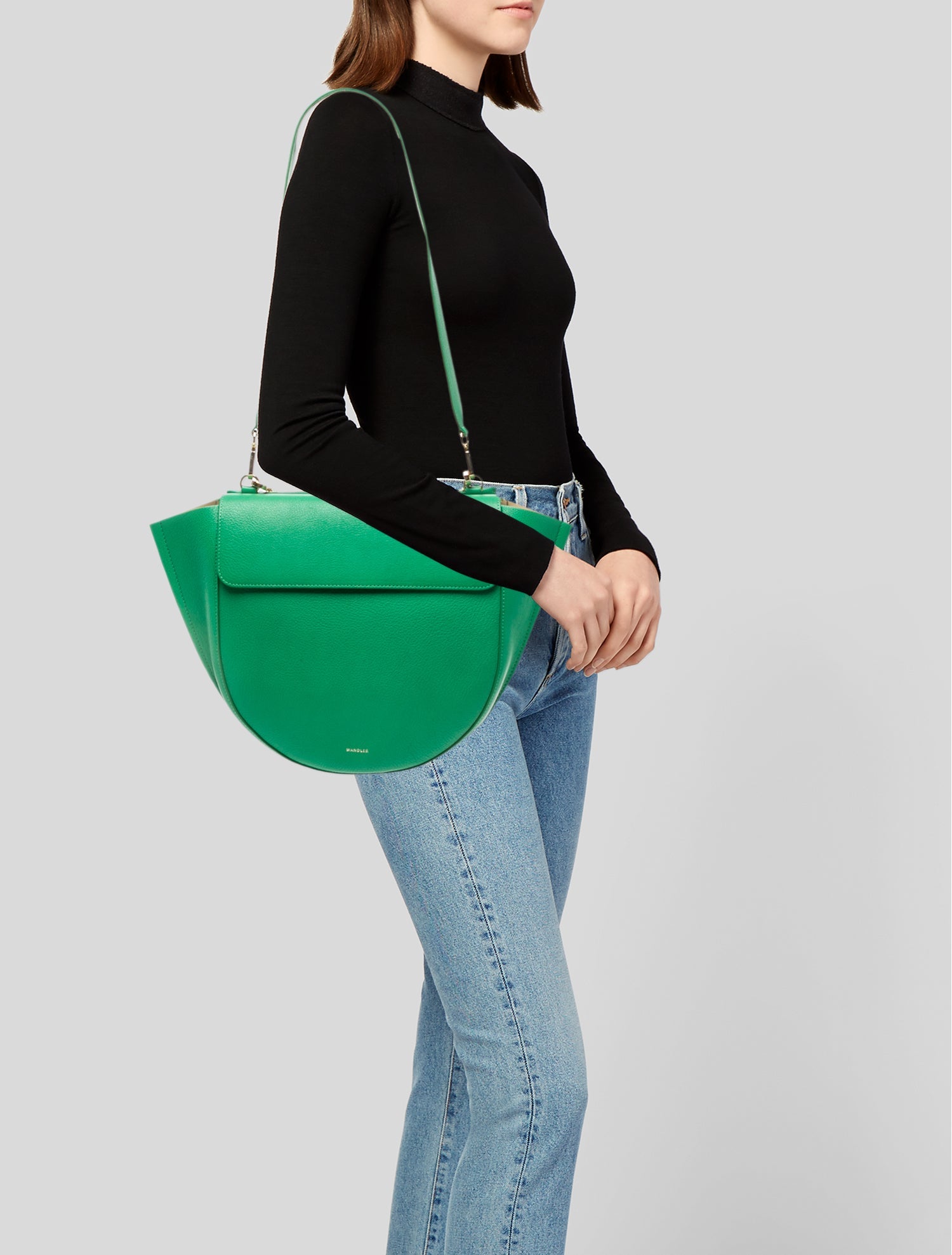 WANDLER Leather Top Handle Bag