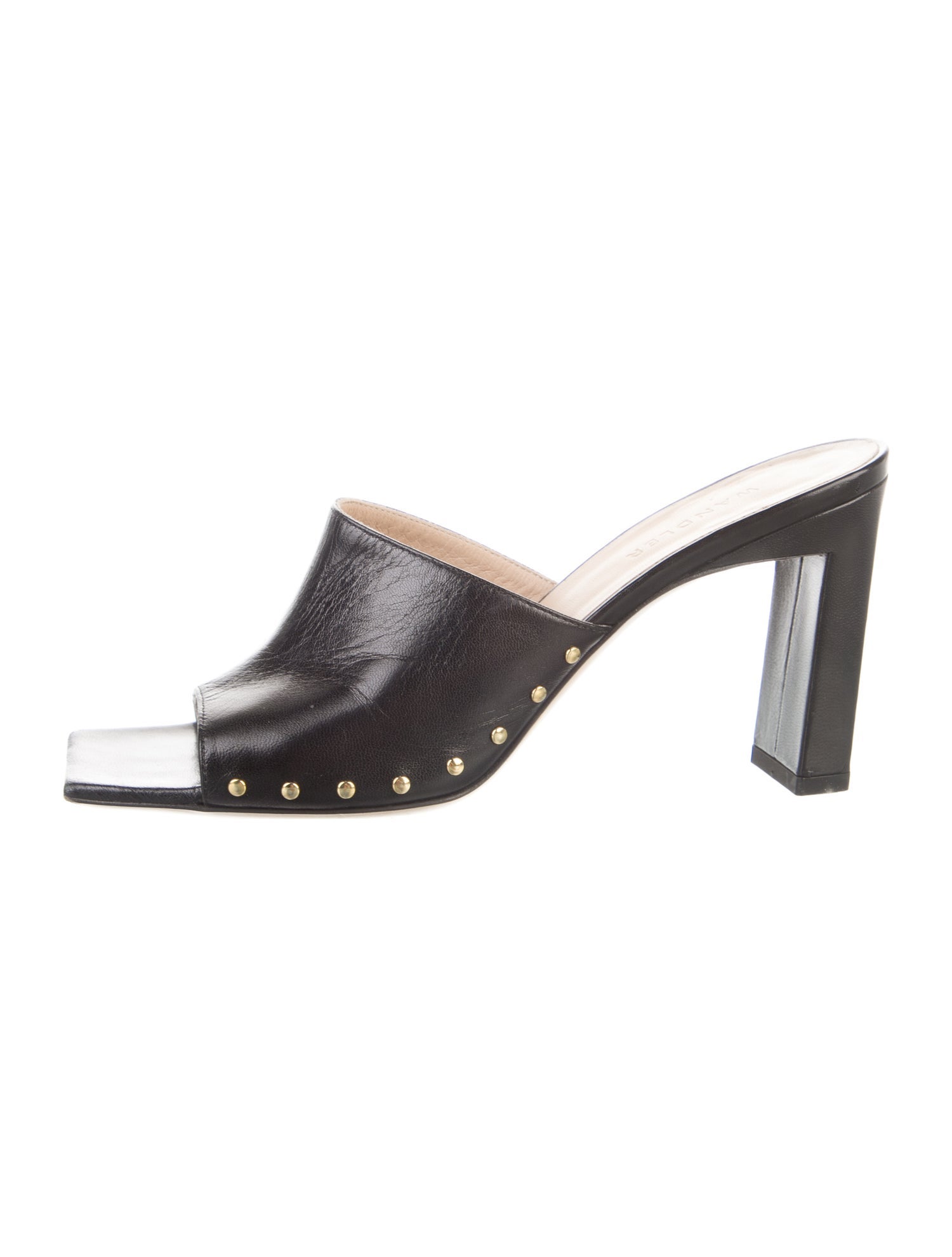 WANDLER Leather Studded Accents Mules
