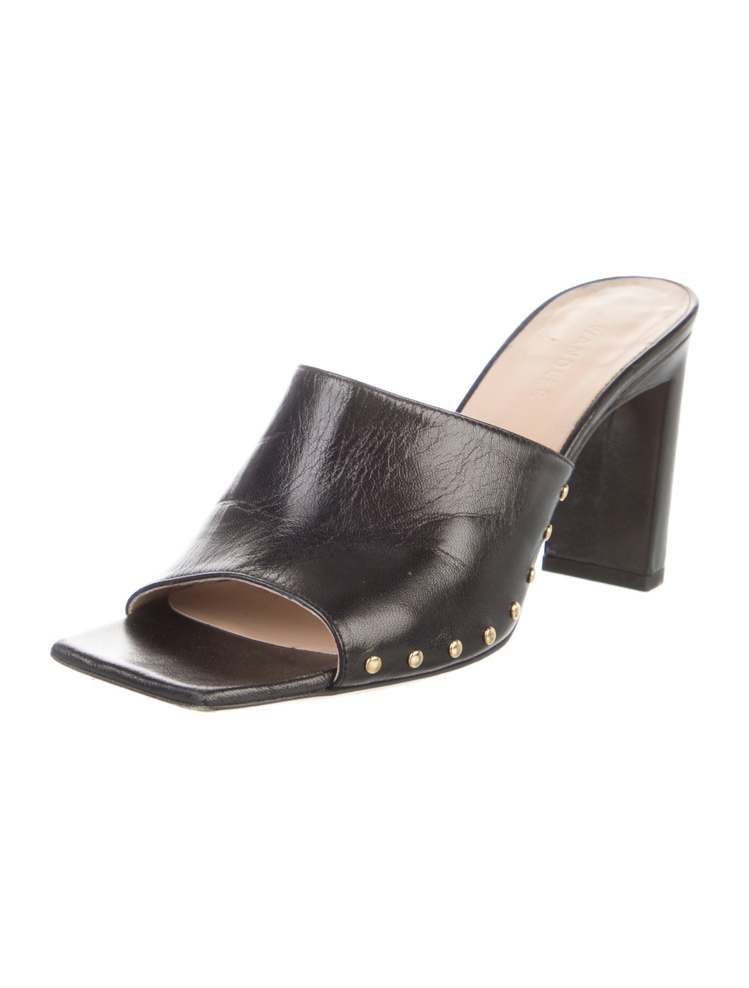 WANDLER Leather Studded Accents Mules