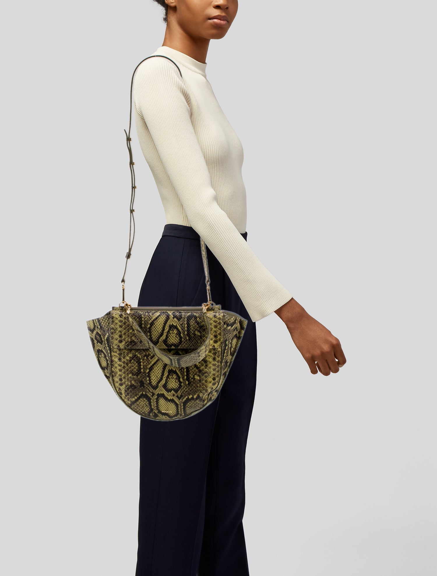 WANDLER Embossed Leather Shoulder Bag w/ Tags