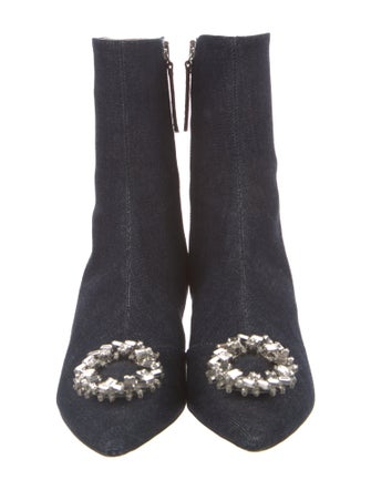 WANDLER Denim Crystal Embellishments Boots