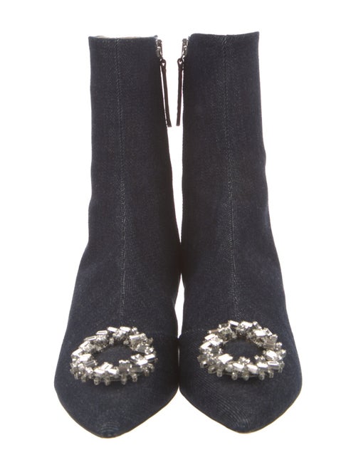 WANDLER Denim Crystal Embellishments Boots