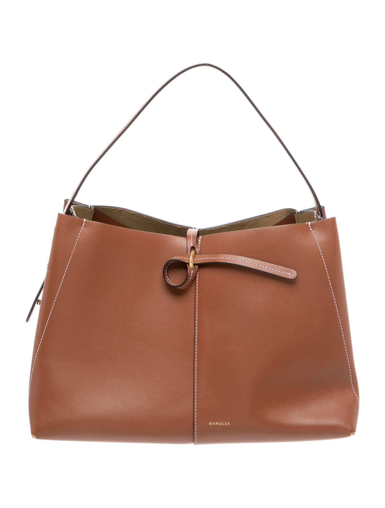 WANDLER Leather Top Handle Bag
