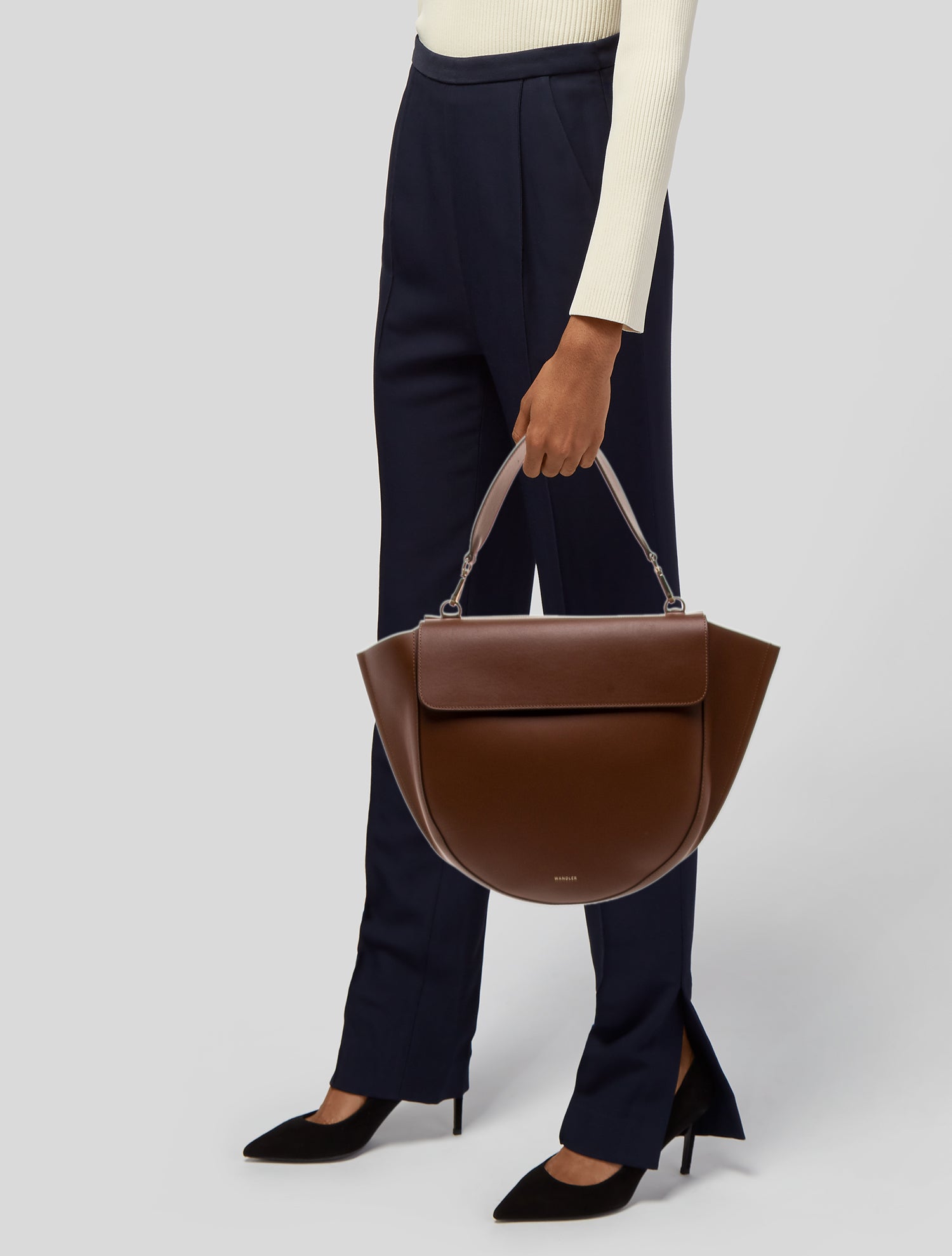 WANDLER Leather Top Handle Bag