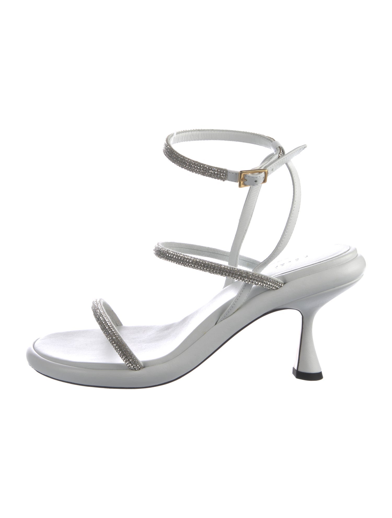 WANDLER Leather Crystal Embellishments Sandals