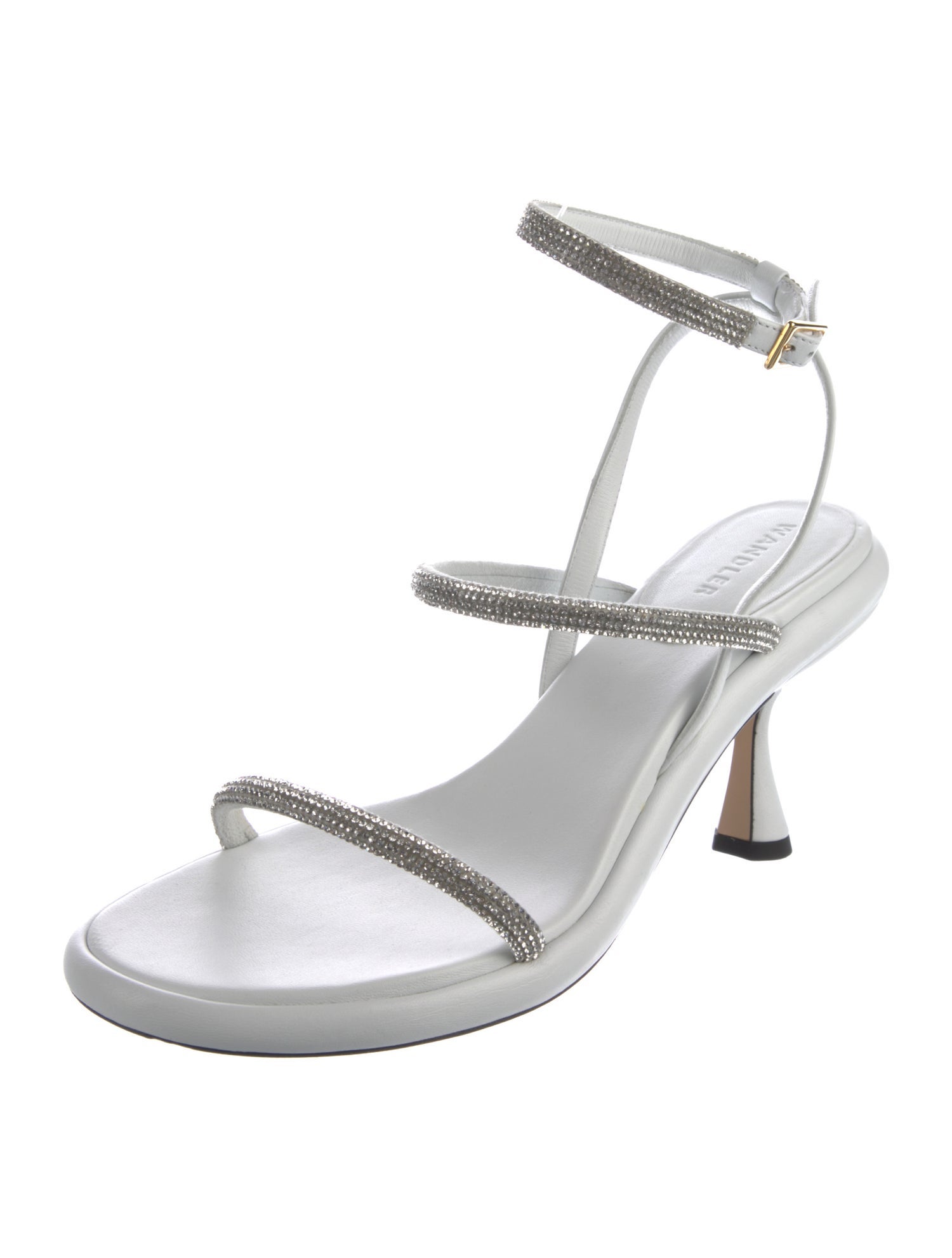 WANDLER Leather Crystal Embellishments Sandals