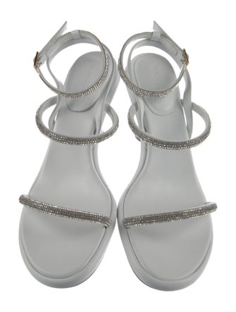 WANDLER Leather Crystal Embellishments Sandals