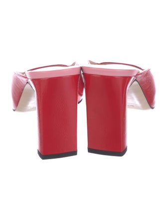 WANDLER Patent Leather Floral Print Slides