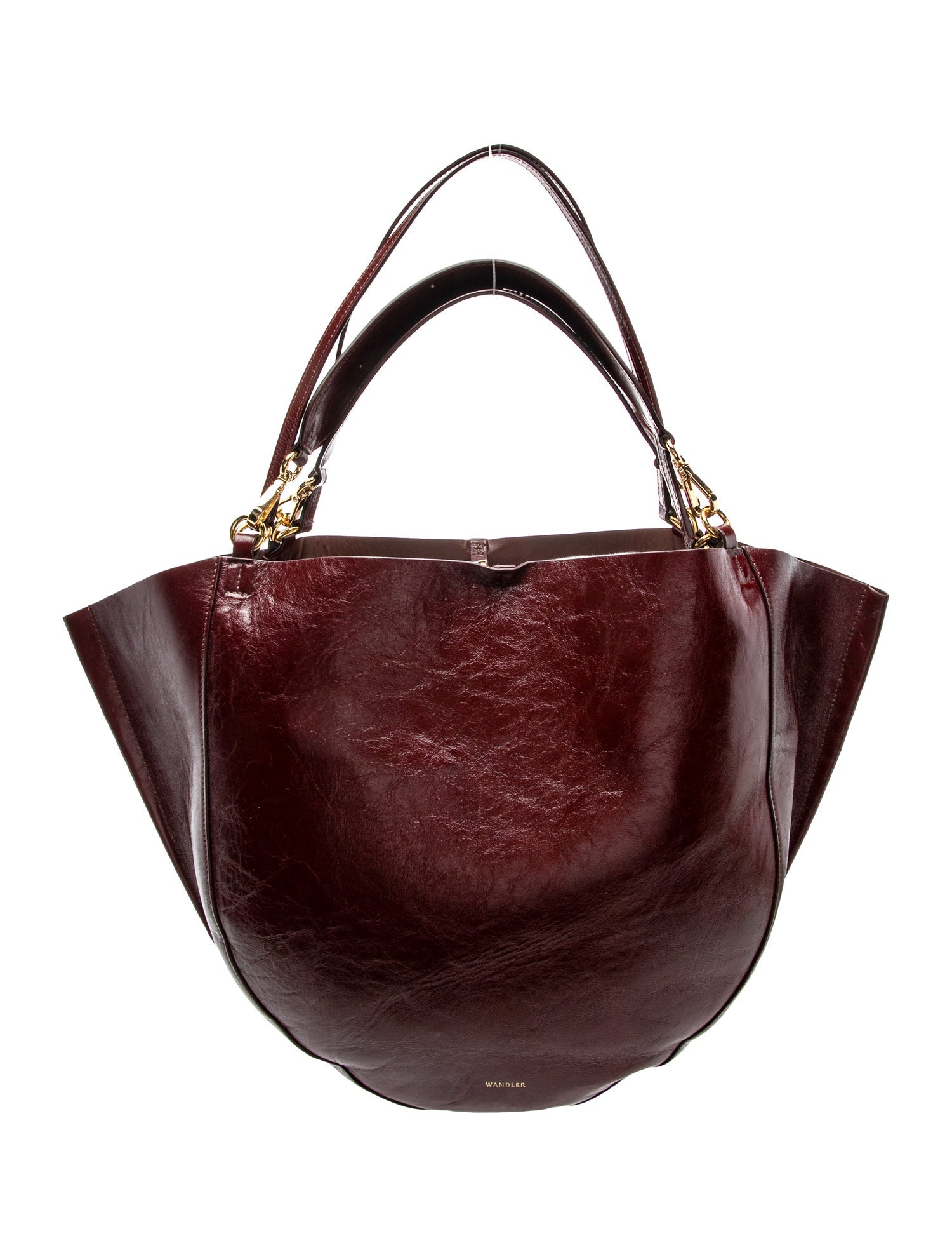 WANDLER Leather Top Handle Bag
