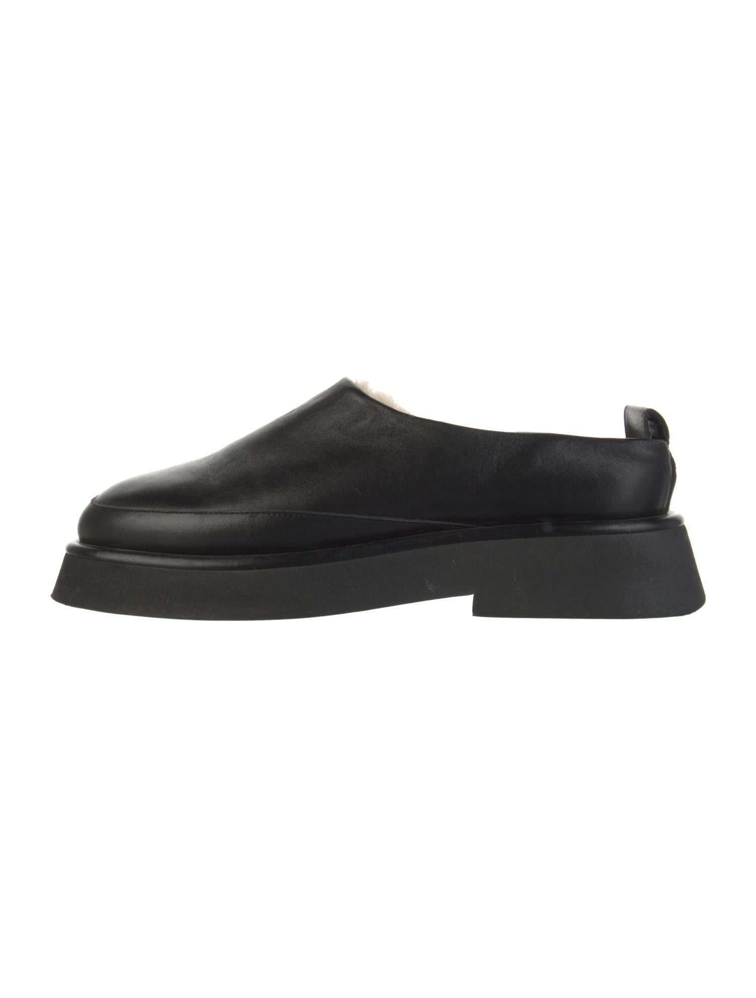WANDLER Leather Fur Trim Mules