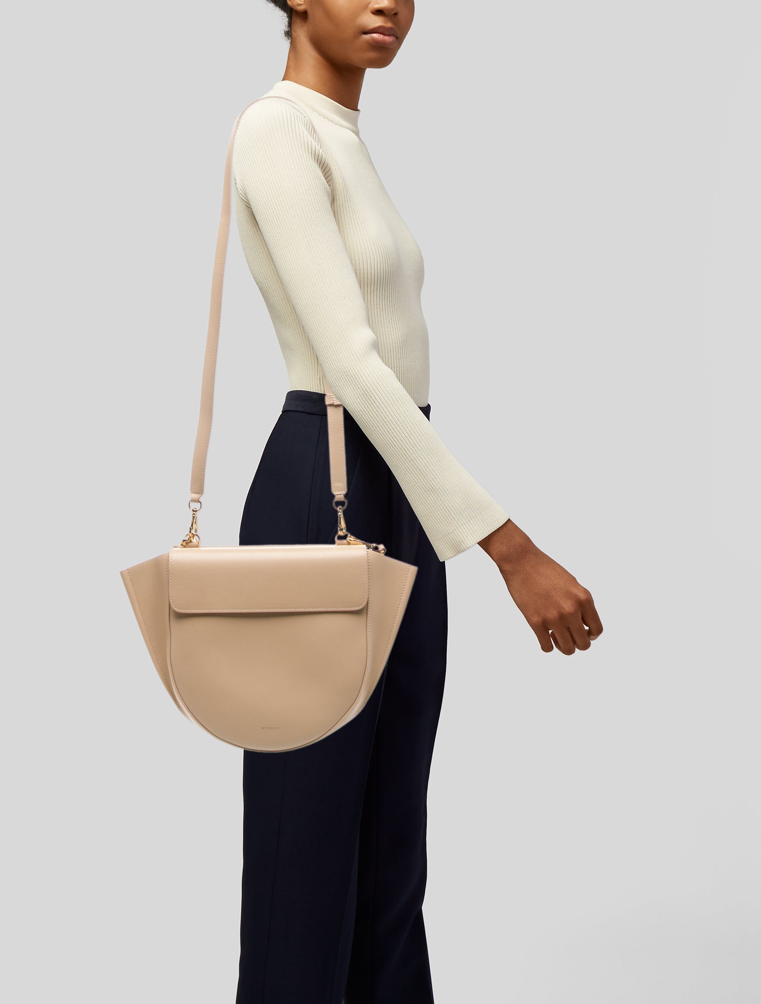 WANDLER Leather Top Handle Bag