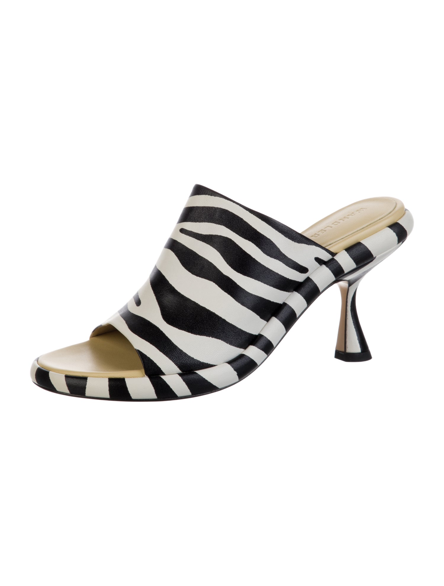 WANDLER Leather Animal Print Slingback Sandals