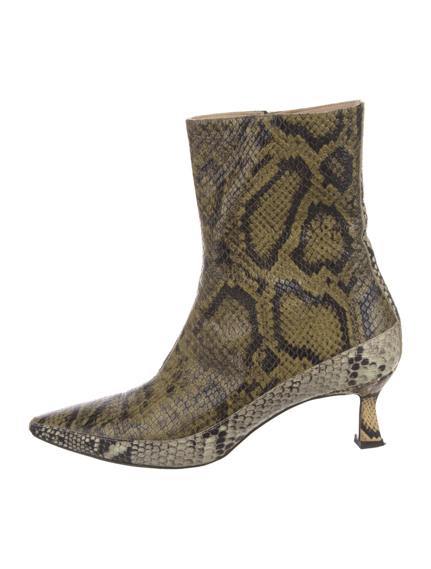 WANDLER Leather Animal Print Western Boots