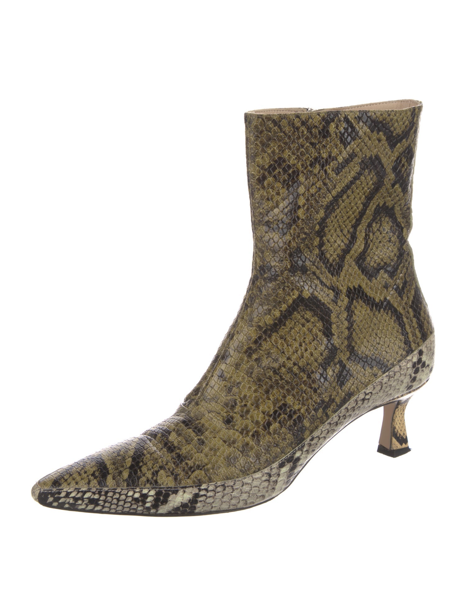 WANDLER Leather Animal Print Western Boots