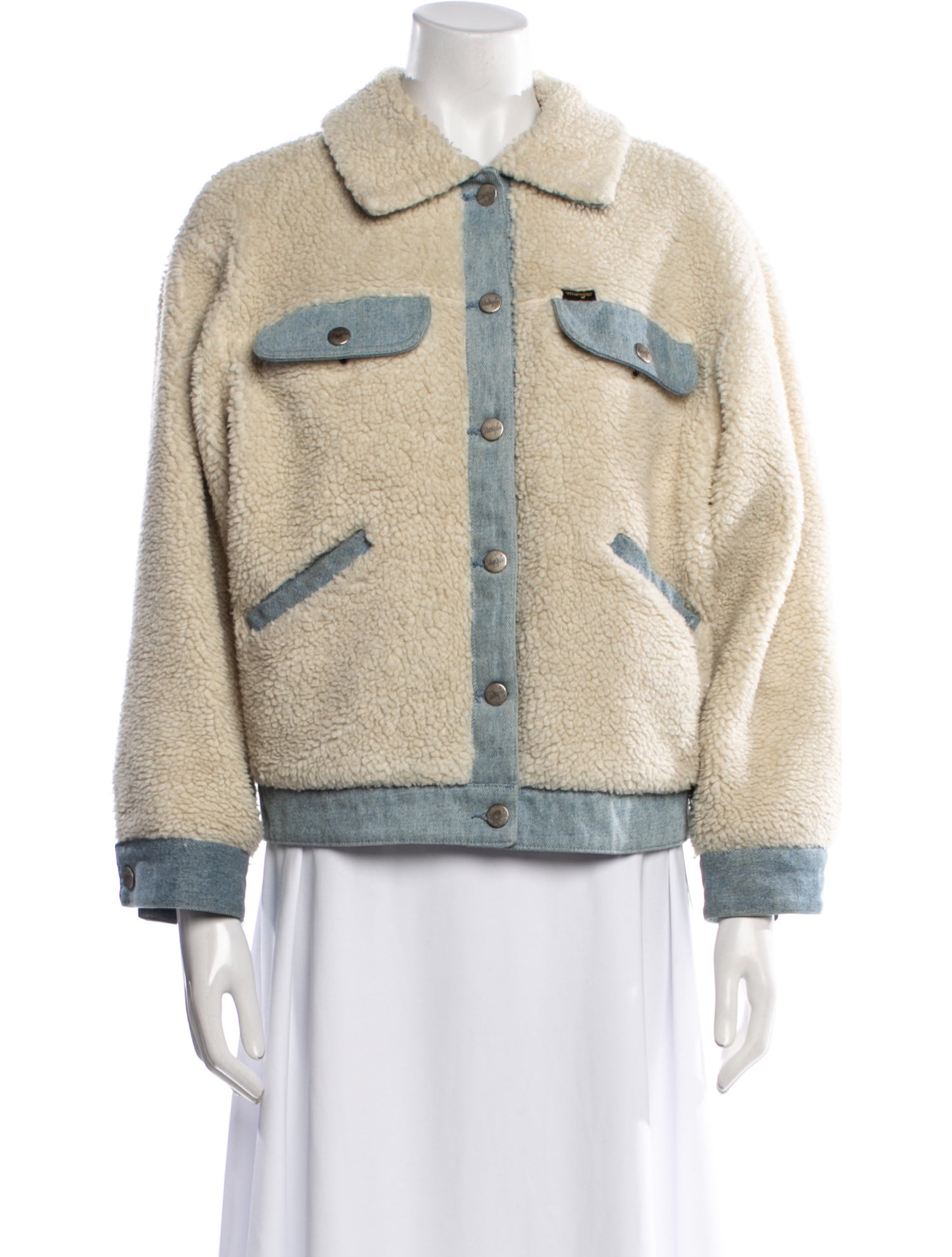 Wrangler Colorblock Pattern Faux Fur Jacket