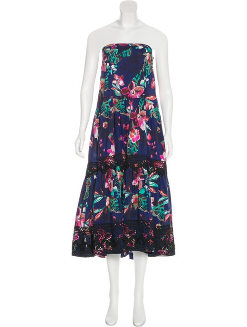 Warm Printed Maxi Dress Navy