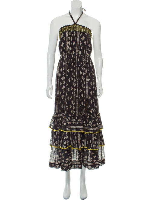 Warm Printed Maxi Dress Black