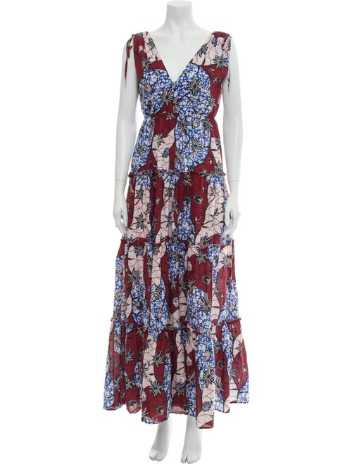 Warm Printed Long Dress Pink