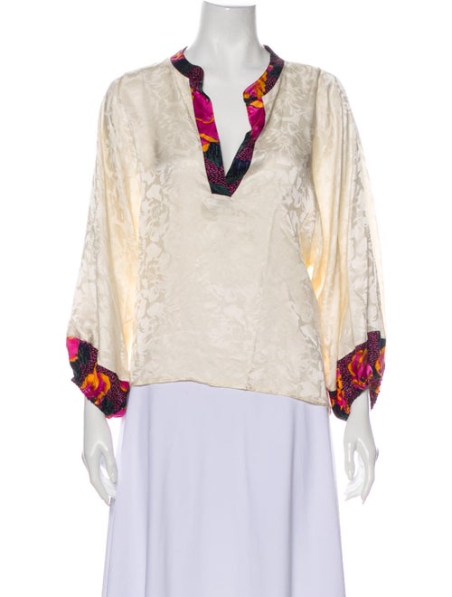 Warm Silk Floral Print Blouse