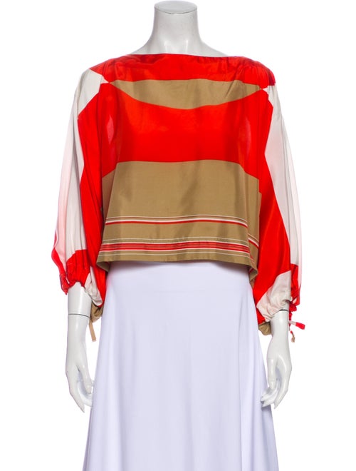 Warm Silk Striped Crop Top Orange