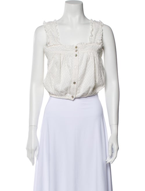 Warm Square Neckline Sleeveless Crop Top