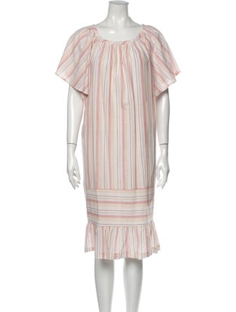 Warm Striped Knee-Length Dress