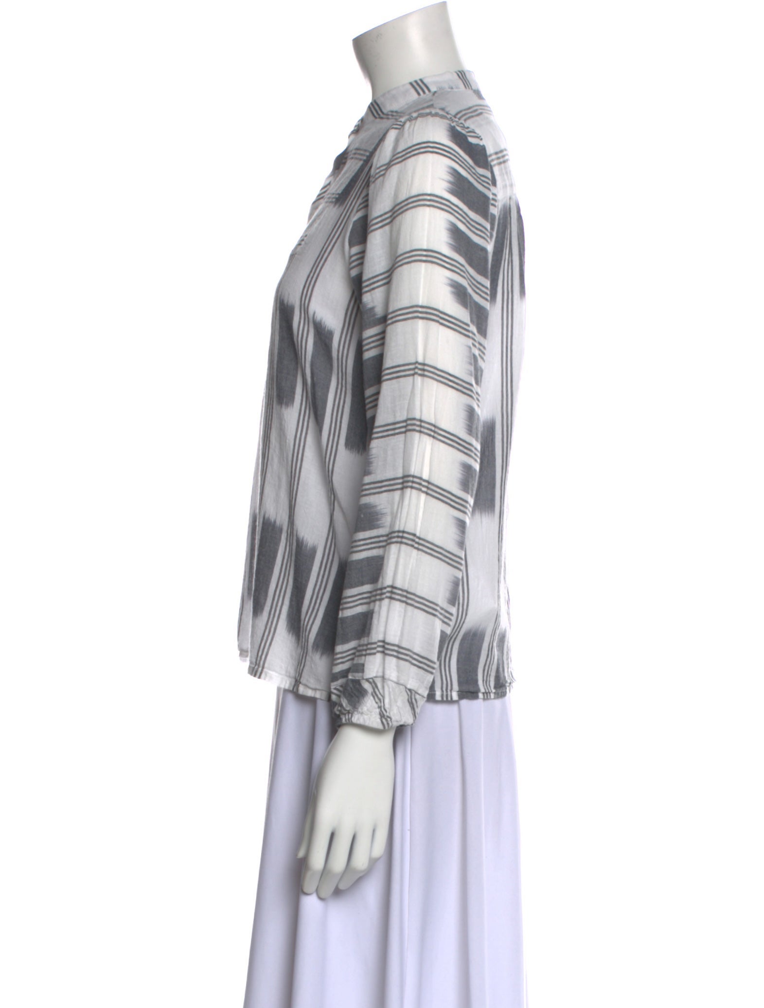 Warm Striped Crew Neck Blouse