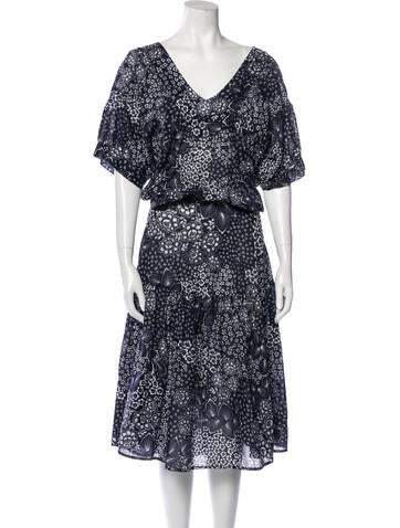 Warm Dresses Printed Midi Length Dress S