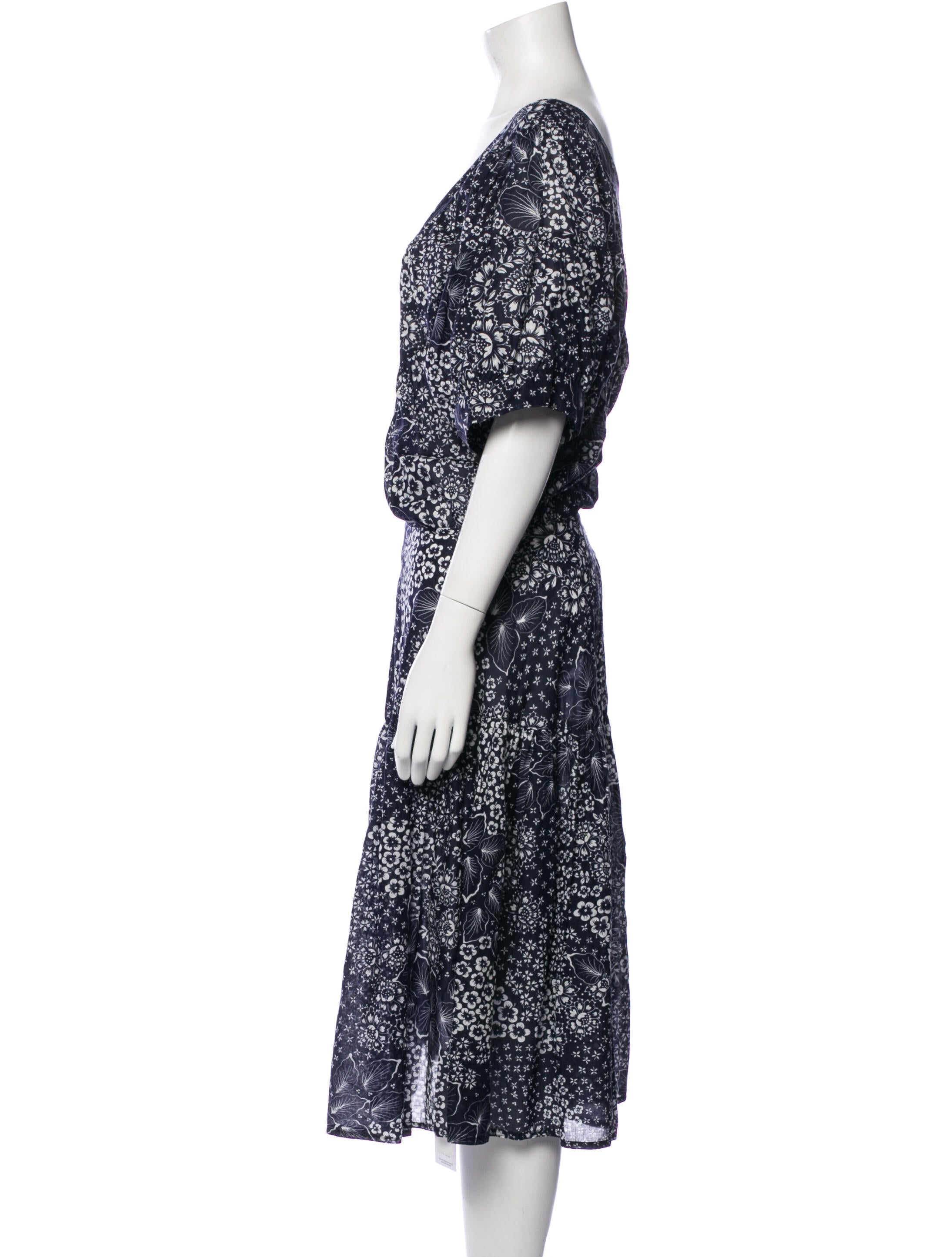 Warm Printed Midi Length Dress