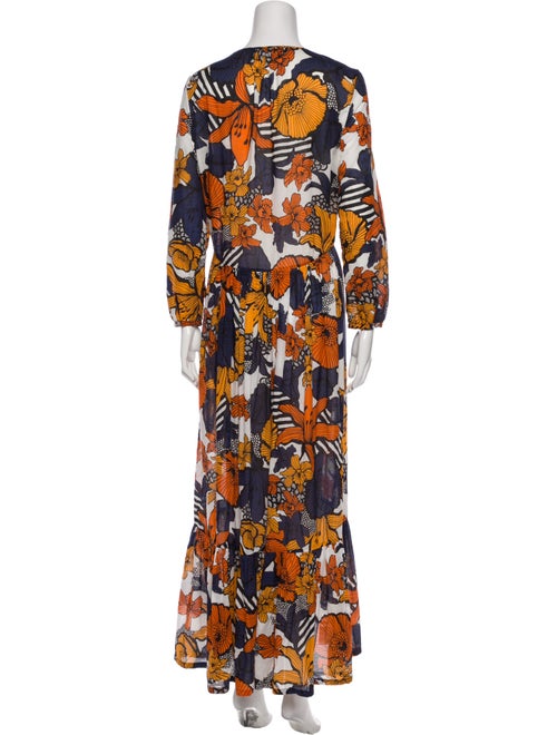 Warm Floral Print Long Dress